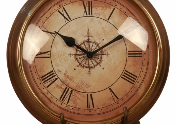 Brass Antique Tripod Table Clock