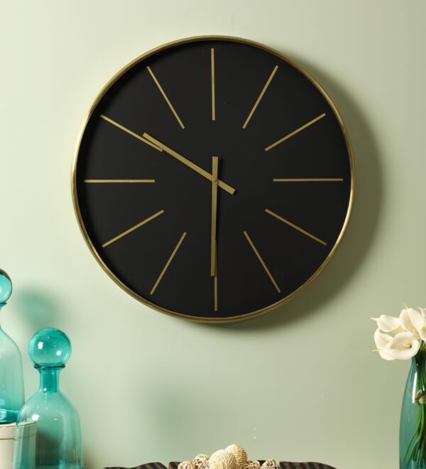 Golden Black Wall Clock