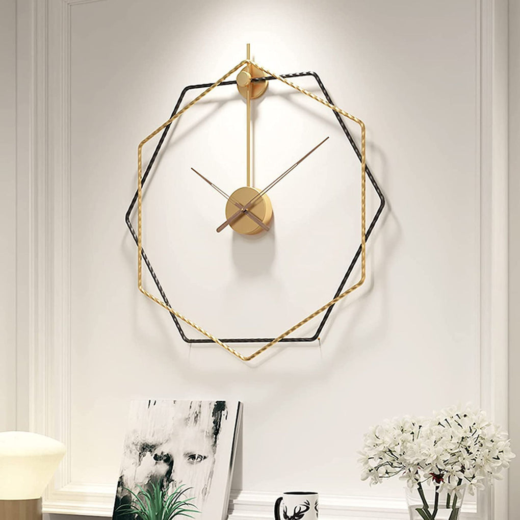 Long Time Disk Station Wall Clock Gold & Black