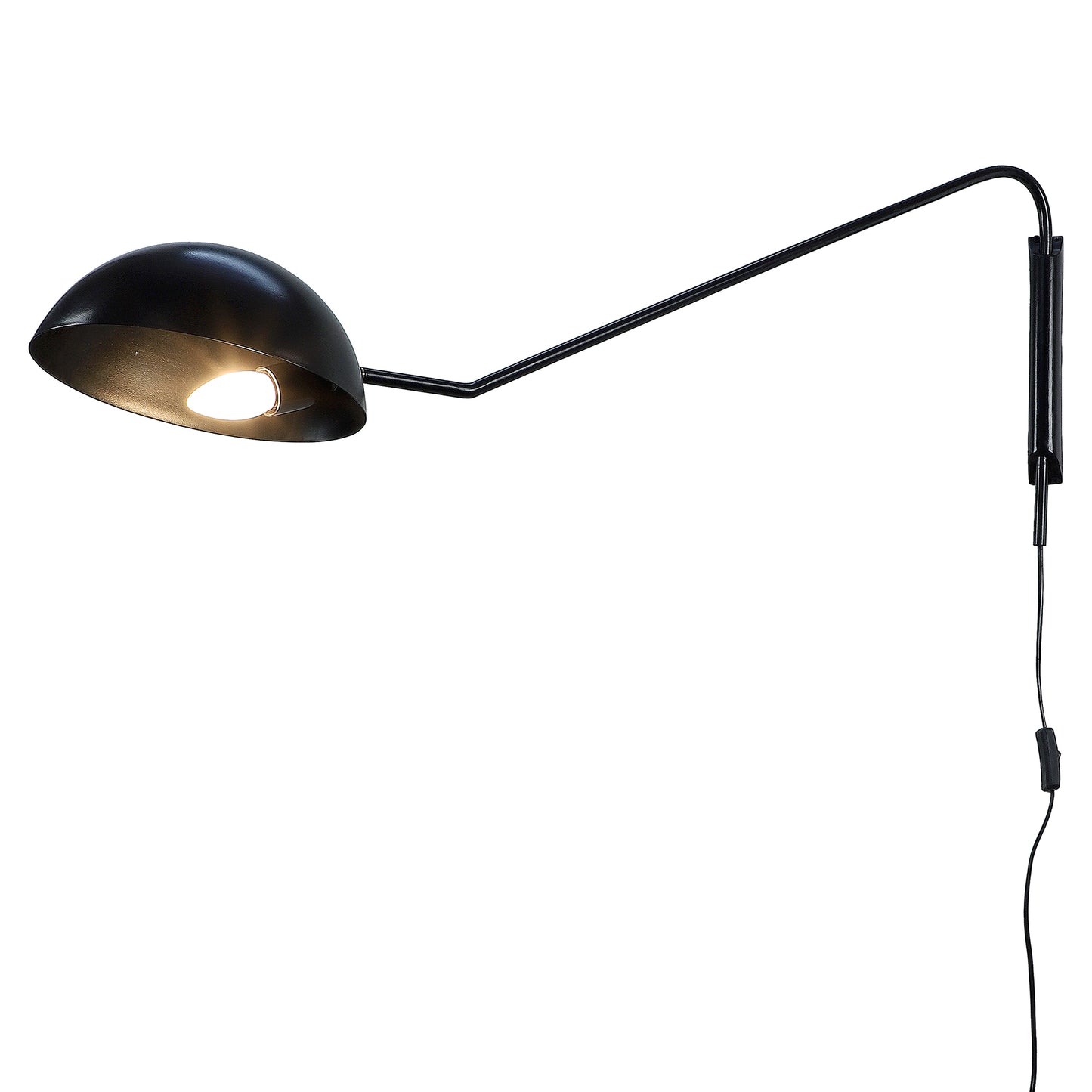 Swiveling Black Metal Wall Light