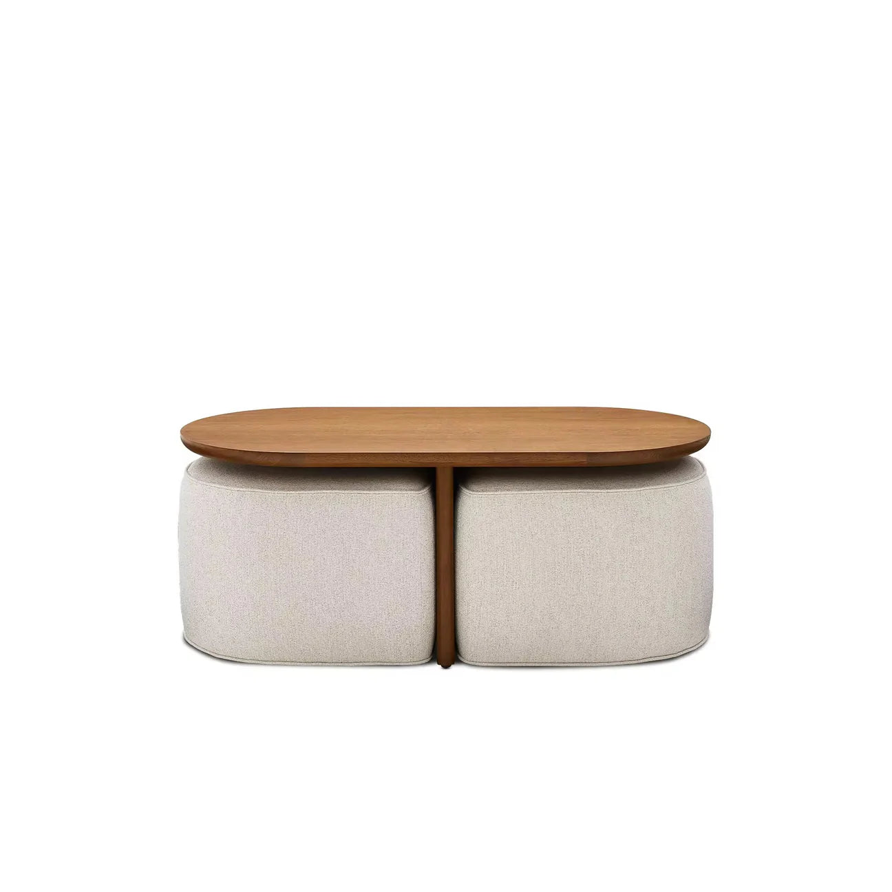 Shifu Pouf & Veneer Table Set