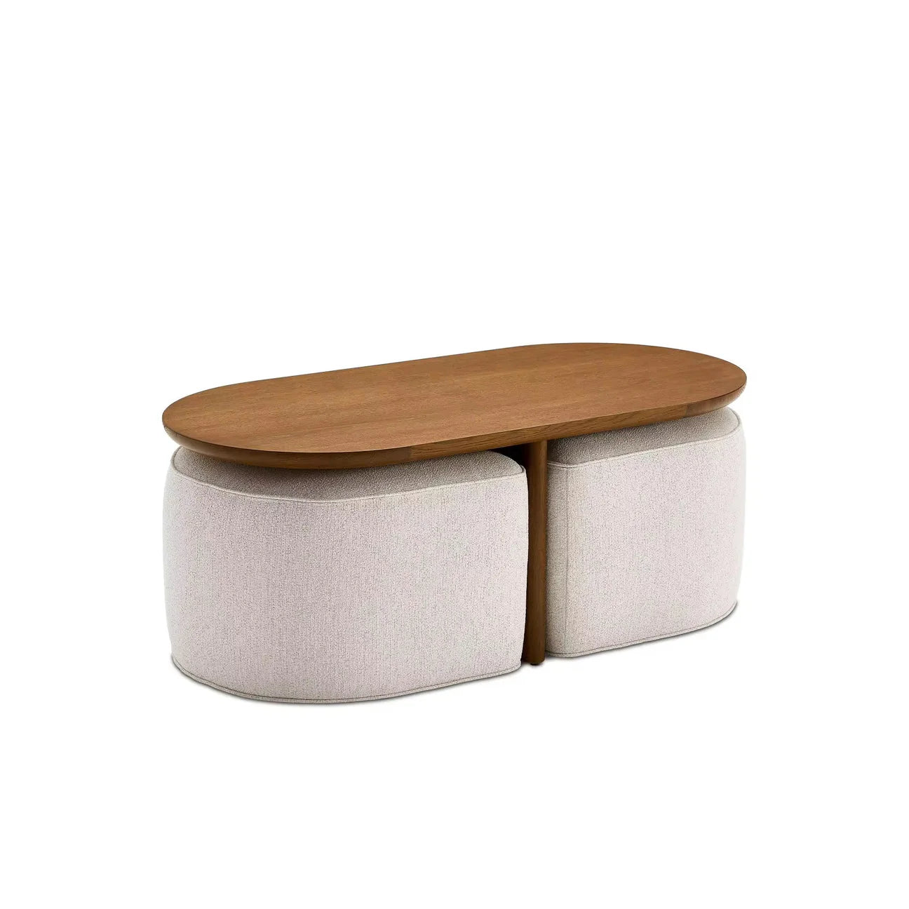 Shifu Pouf & Veneer Table Set