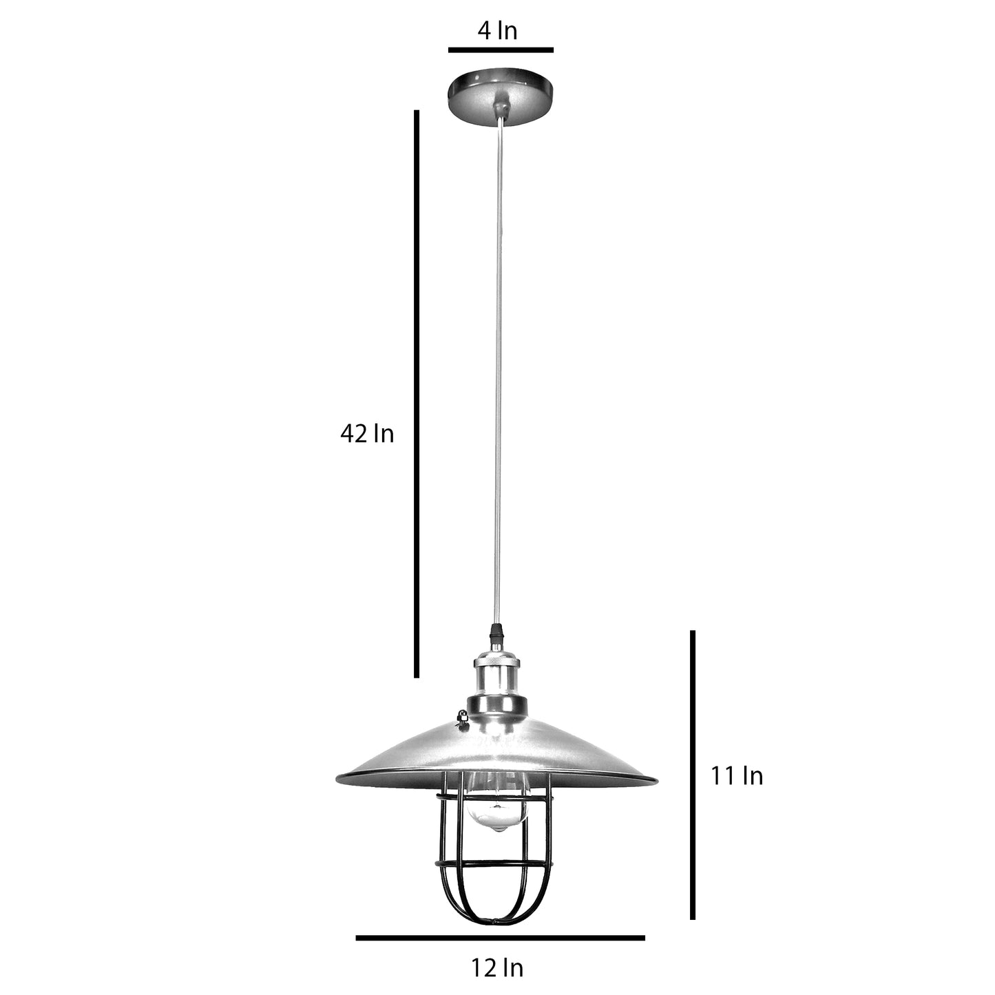 Vintage Industrial Black Metal Single Hanging Light