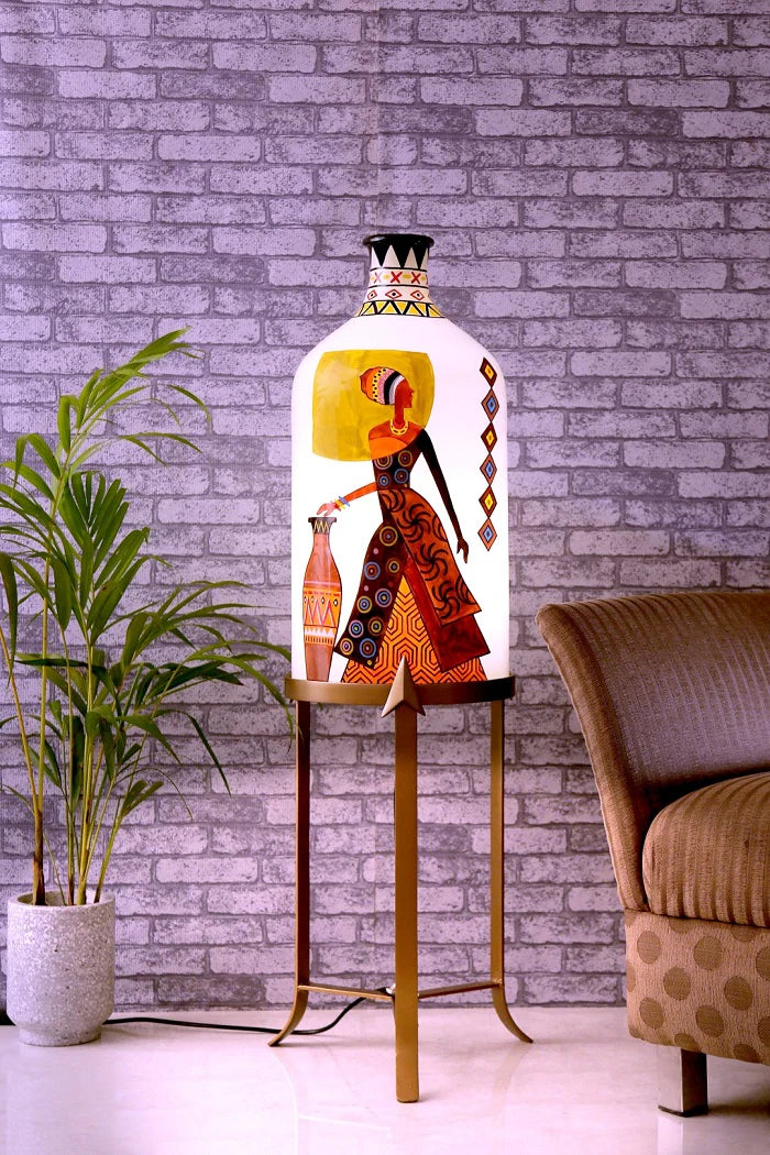 Belly Lady Hand Painted Floor Lamp