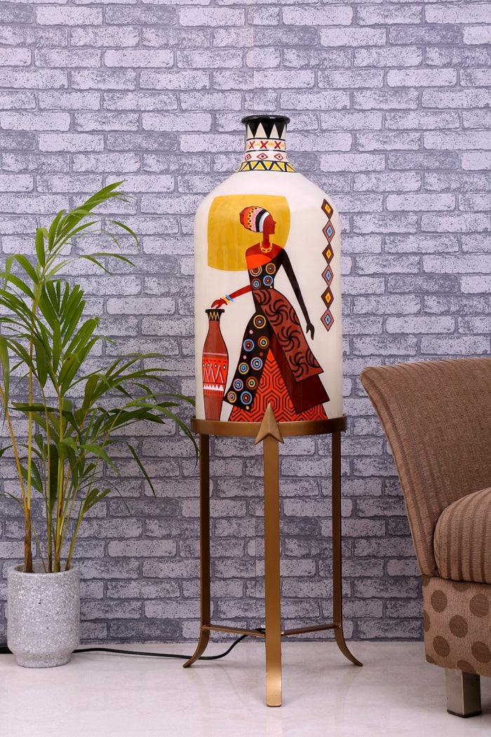 Belly Lady Hand Painted Floor Lamp