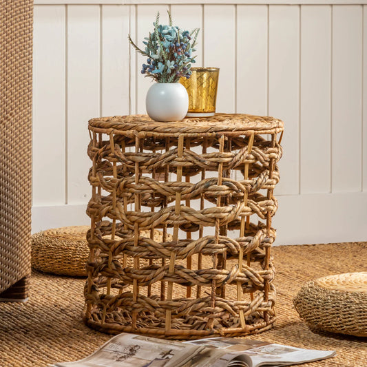 Lavander Woven Pouf