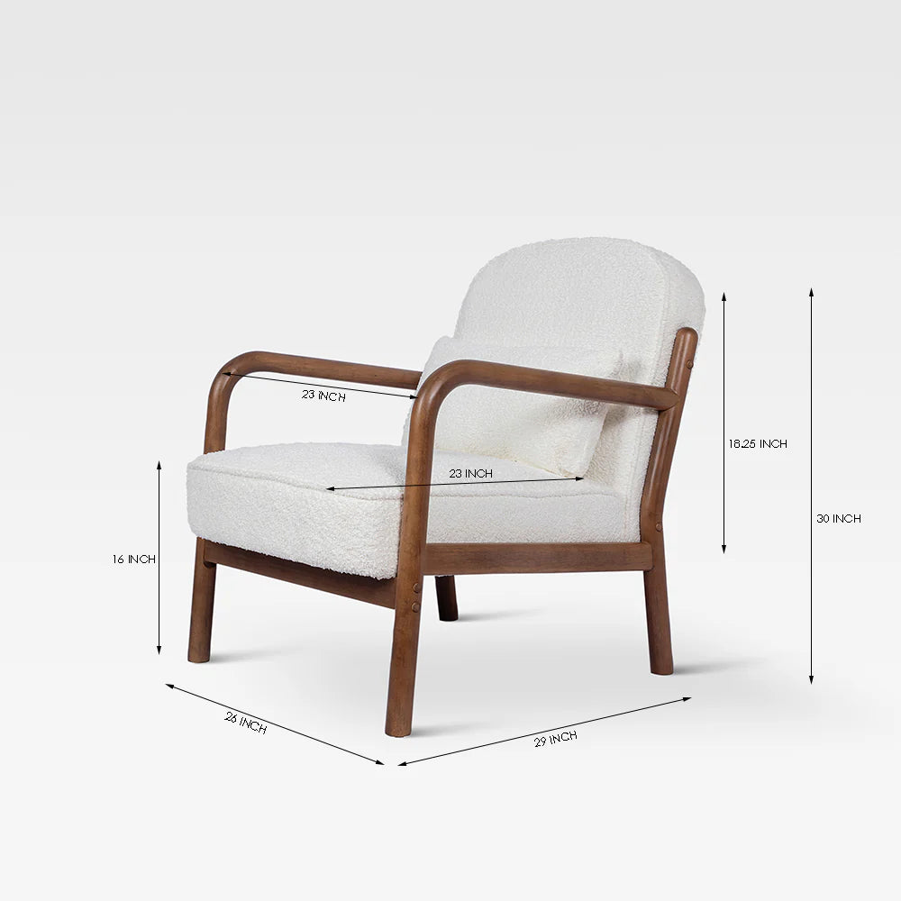 Dew Nostalgia Rubberwood Armchair- Cotton