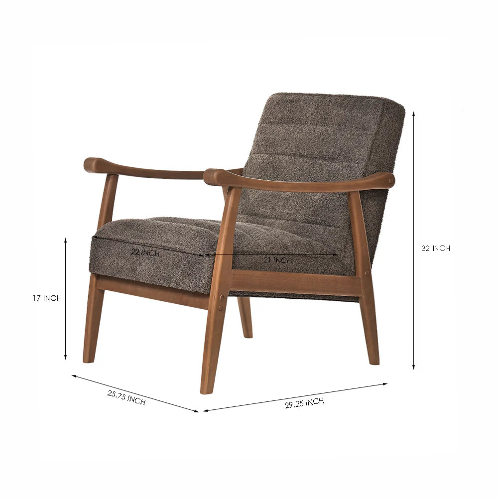 Tulsa Petal Rubberwood Armchair- Cotton