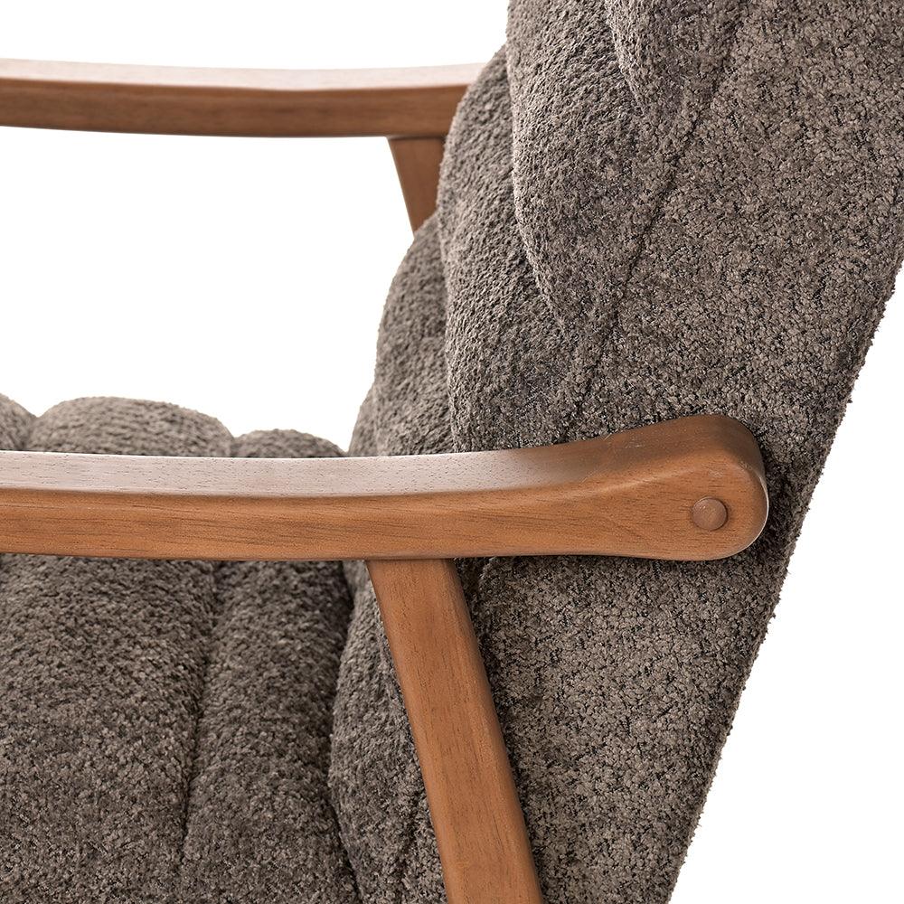 Tulsa Petal Rubberwood Armchair- Cotton