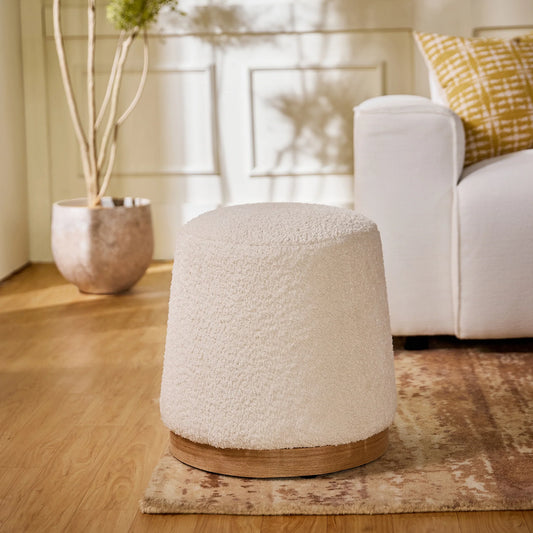 Bennie Joy Plywood Pouf- Cotton