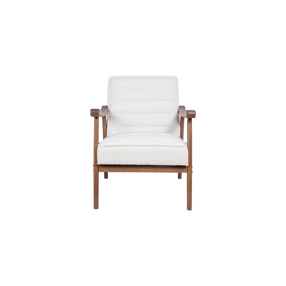 Tulsa Petal Rubberwood Armchair- Cotton