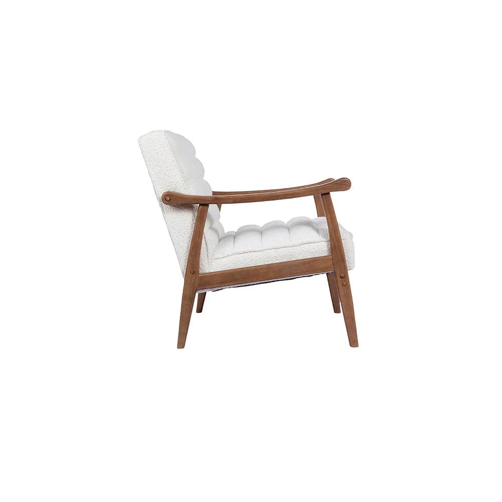 Tulsa Petal Rubberwood Armchair- Cotton