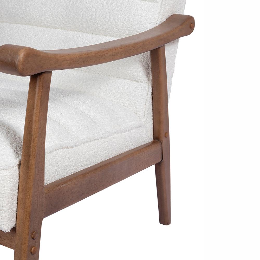 Tulsa Petal Rubberwood Armchair- Cotton