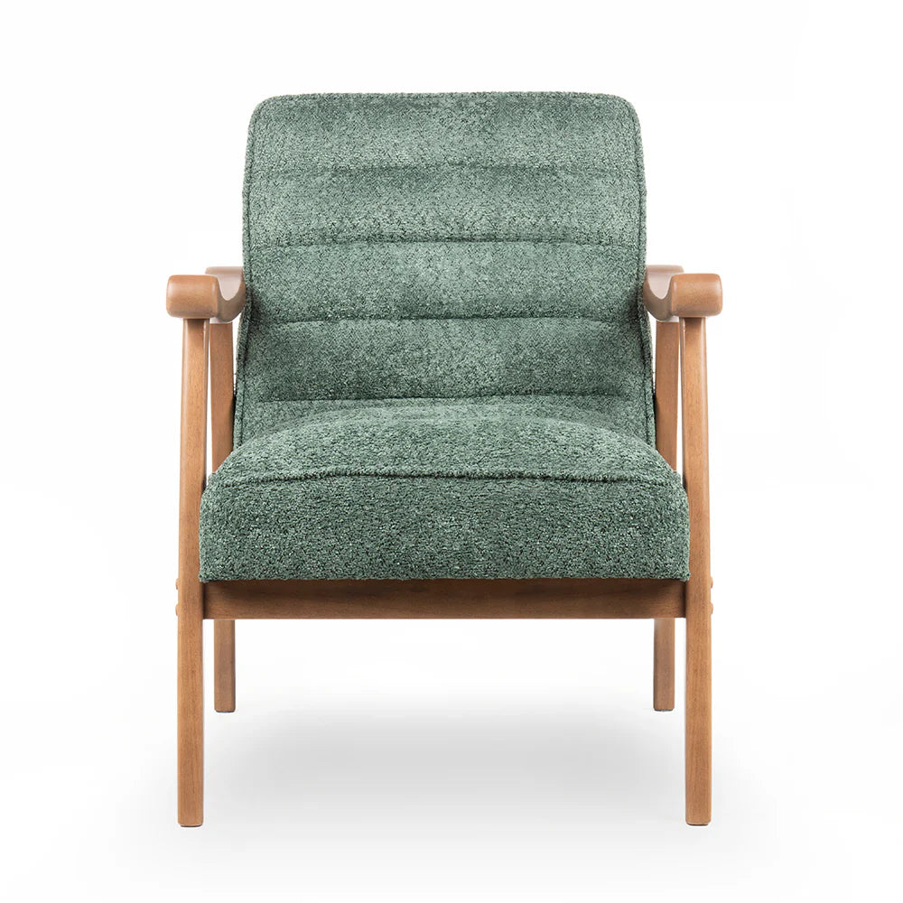 Tulsa Petal Rubberwood Armchair- Cotton