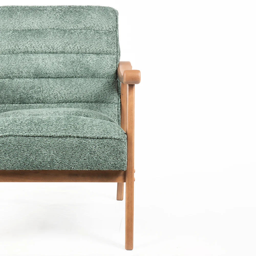 Tulsa Petal Rubberwood Armchair- Cotton