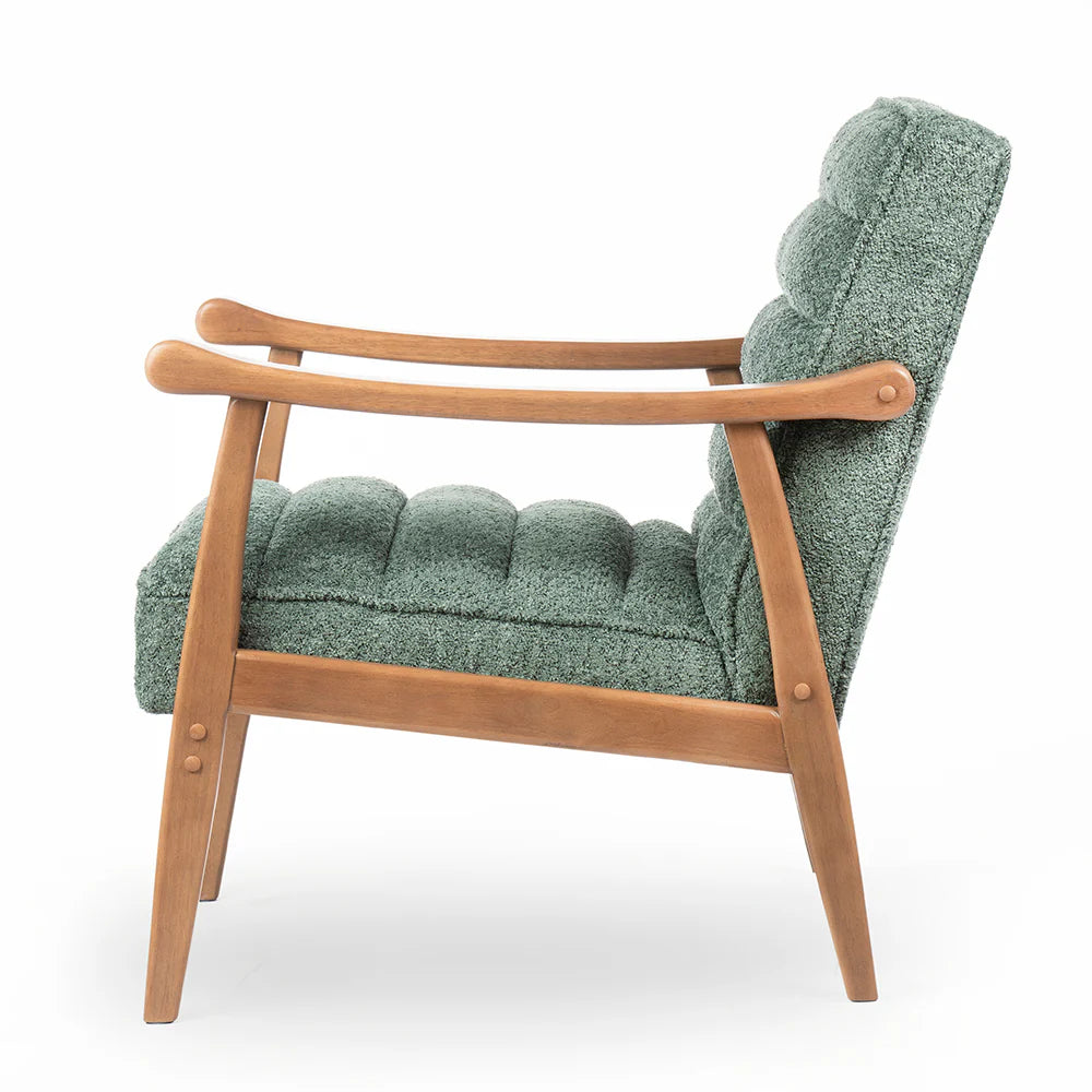 Tulsa Petal Rubberwood Armchair- Cotton