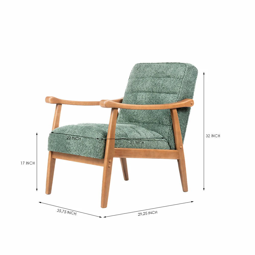 Tulsa Petal Rubberwood Armchair- Cotton