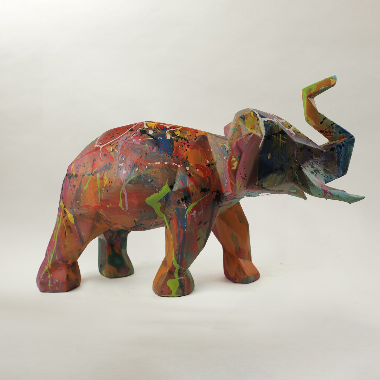 Hand-Painted Elephant - Artistic Hues