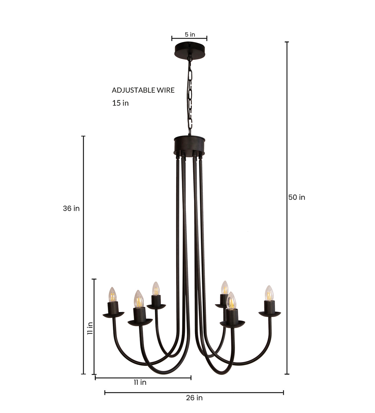 Volfin 6 Lt Chandelier