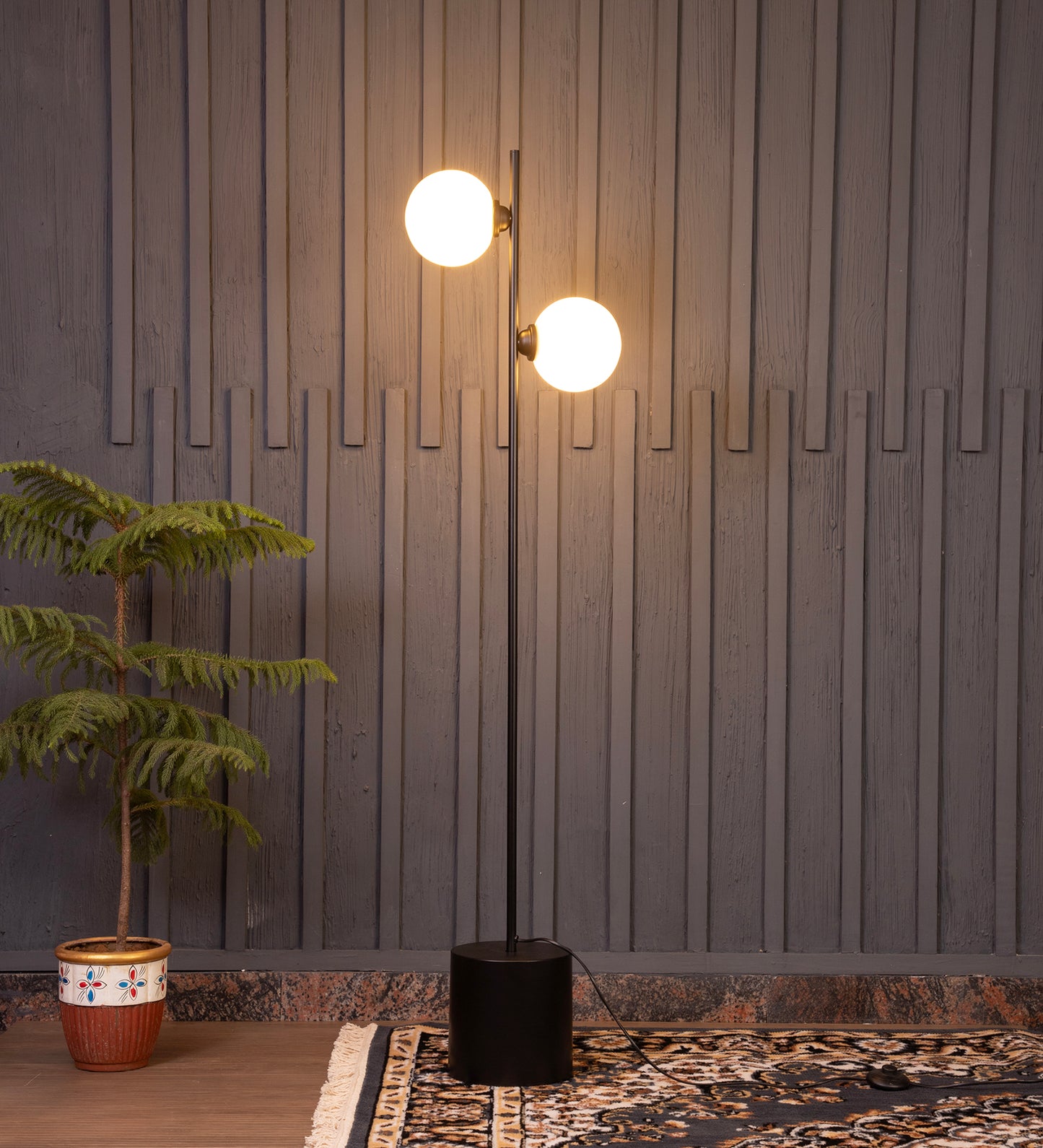 Eclipse 2 Glass Ball Floor Lamp