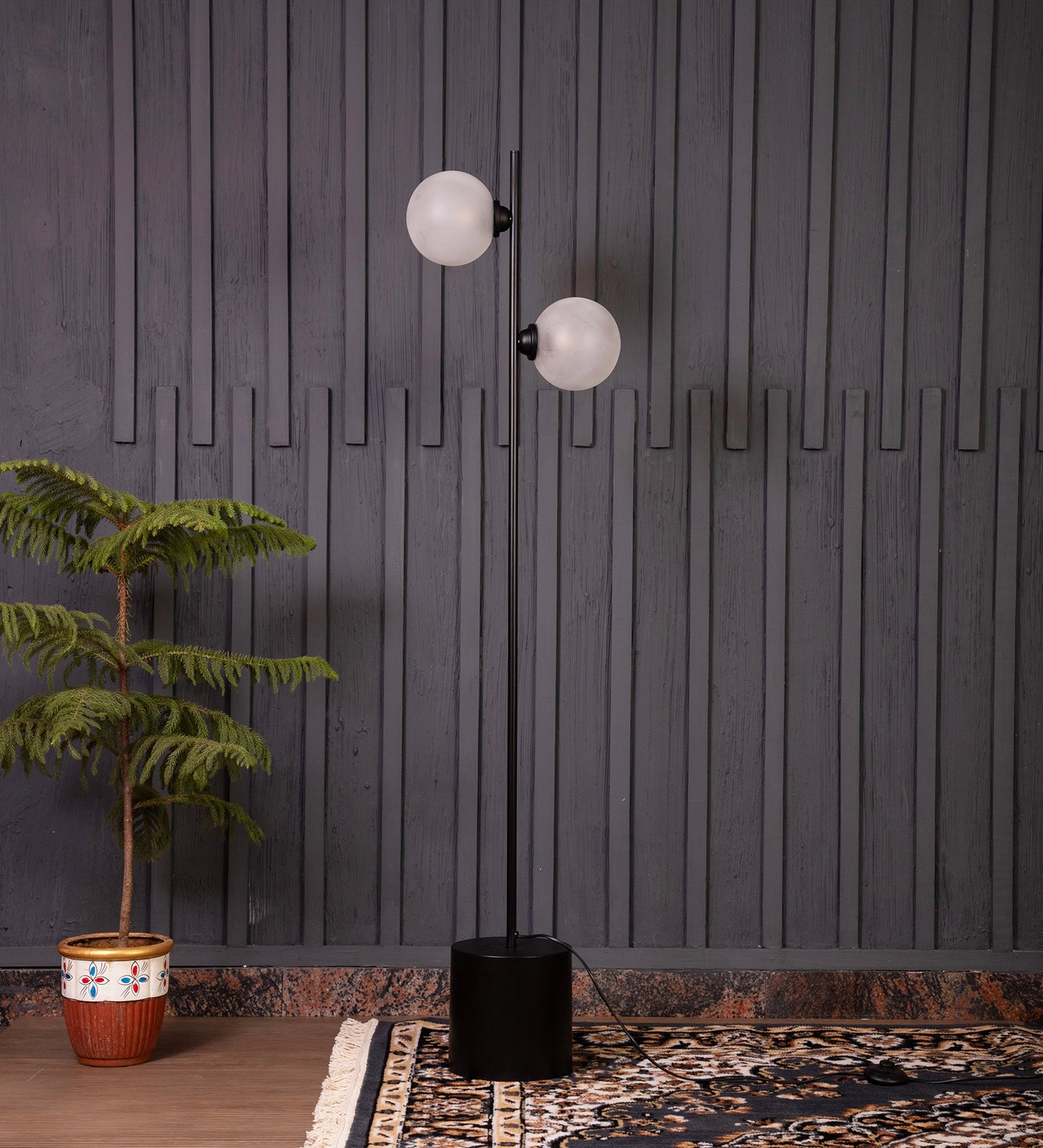 Eclipse 2 Glass Ball Floor Lamp