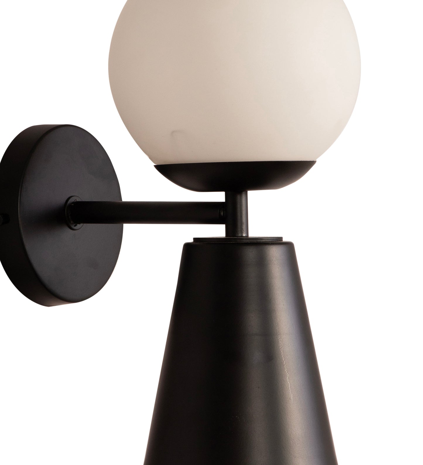 Mid Century Globe Black Wall Light