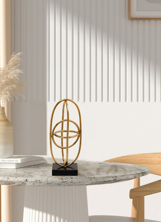 Golden Celestial Harmony Metal Table Sculpture