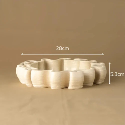 Ripple Ceramic Tray  White