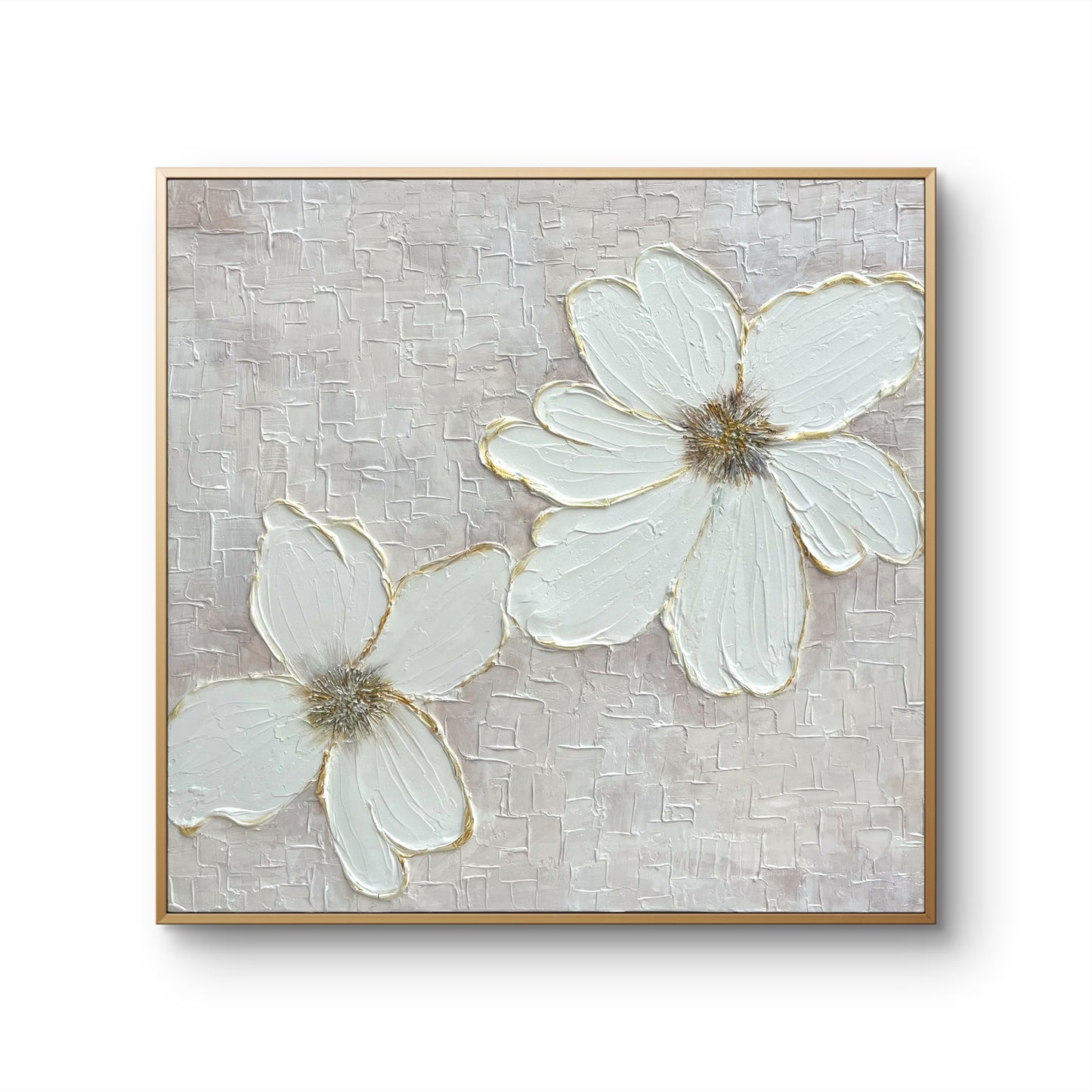 Golden Bloom on White