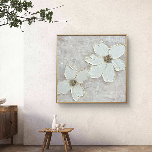 Golden Bloom on White