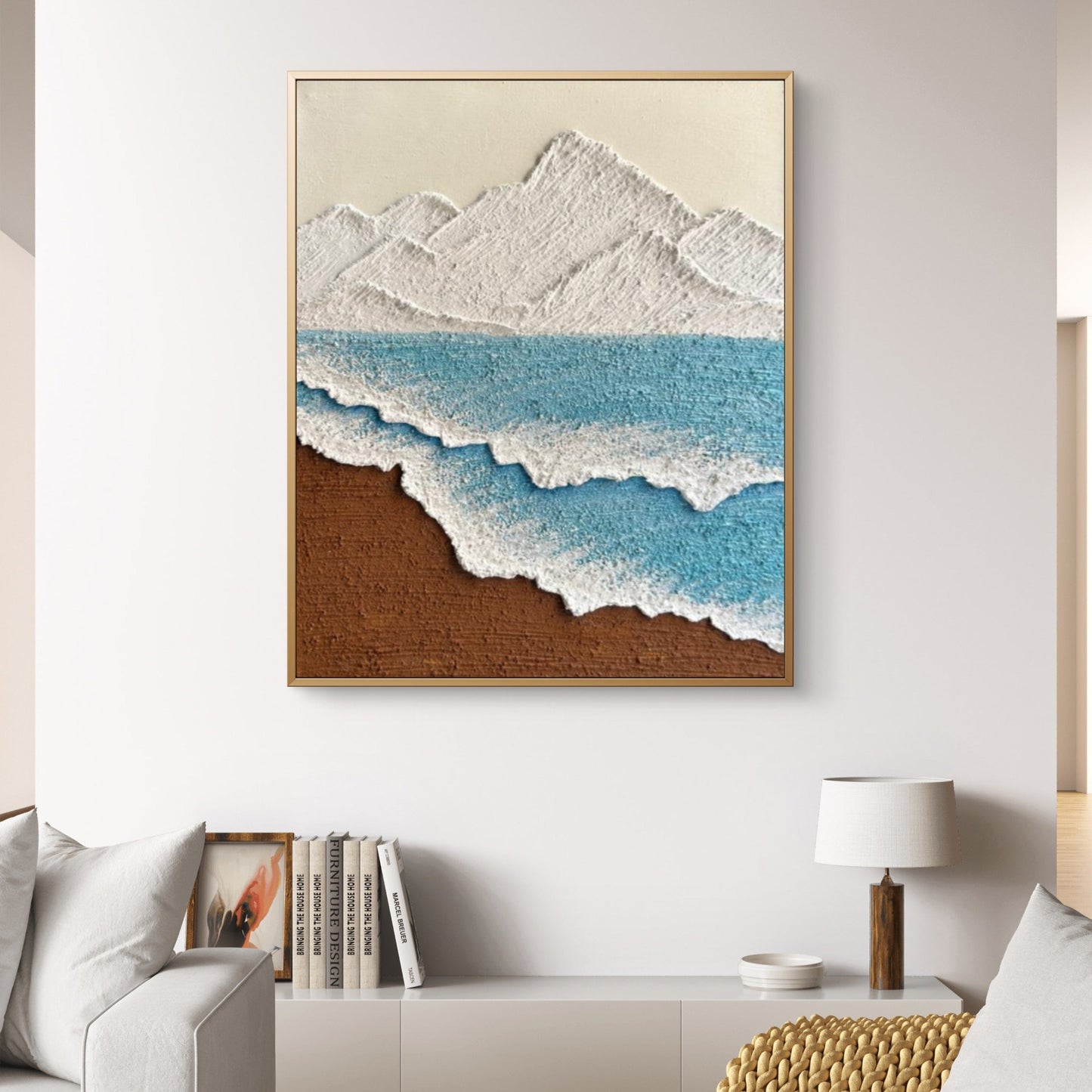 Mountain And Waves Texture Art