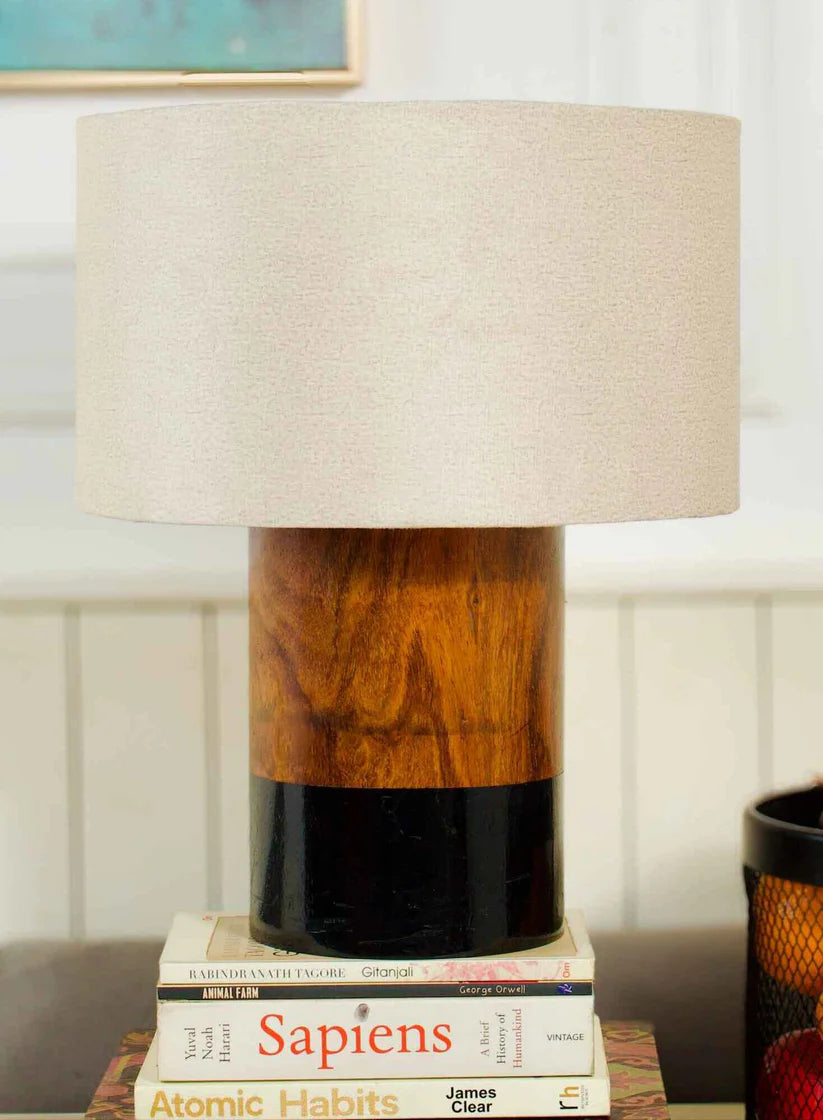 Dual-Tone Rosewood Table Lamp
