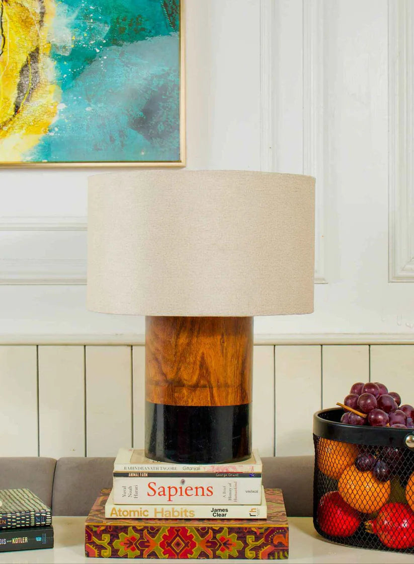 Dual-Tone Rosewood Table Lamp