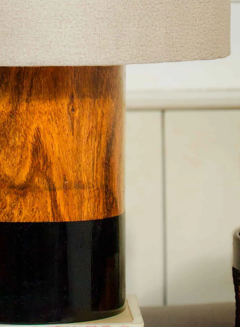 Dual-Tone Rosewood Table Lamp