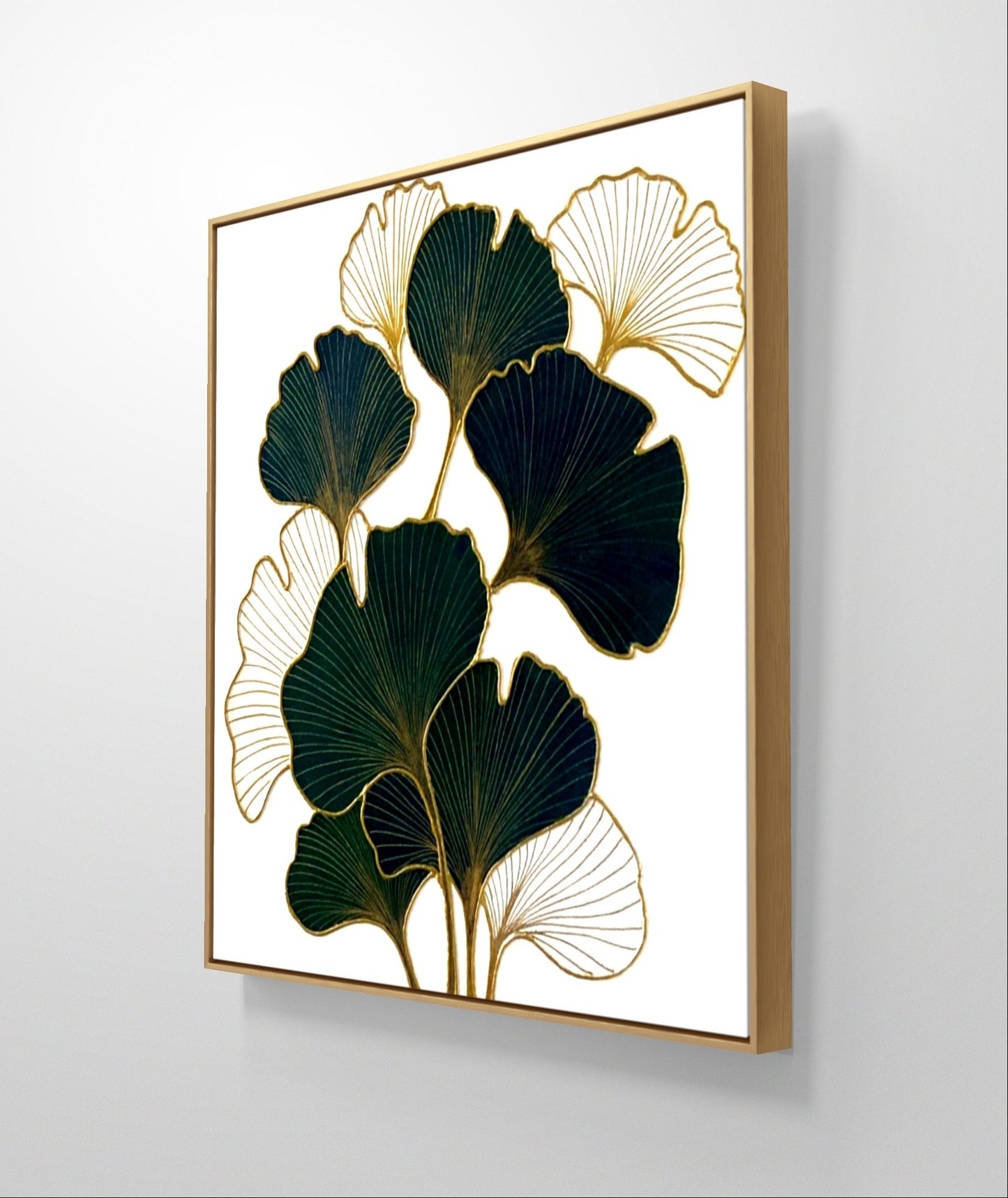Green & Golden Flower Texture Art