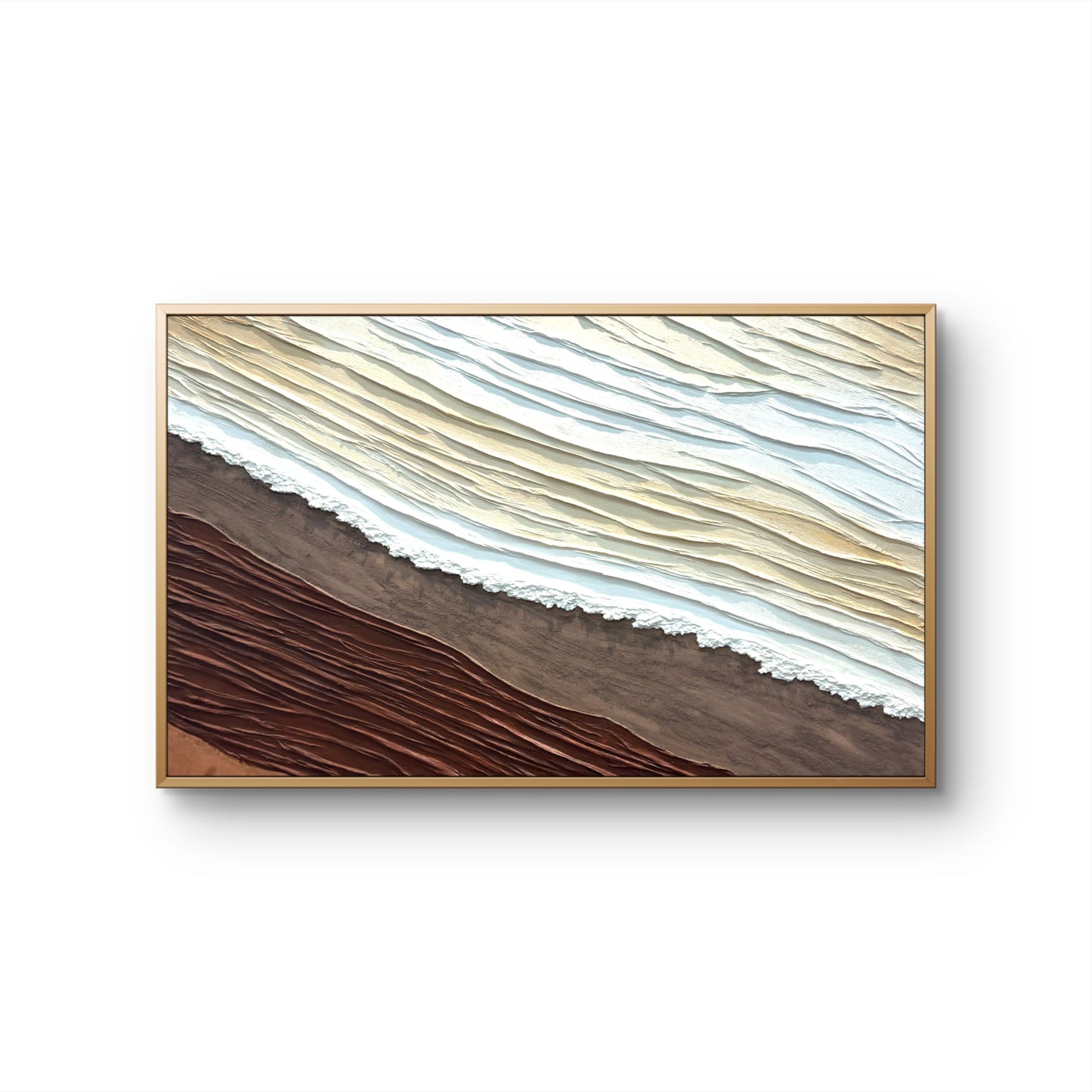 Coastal Wave Texture Art (Beige & Brown)