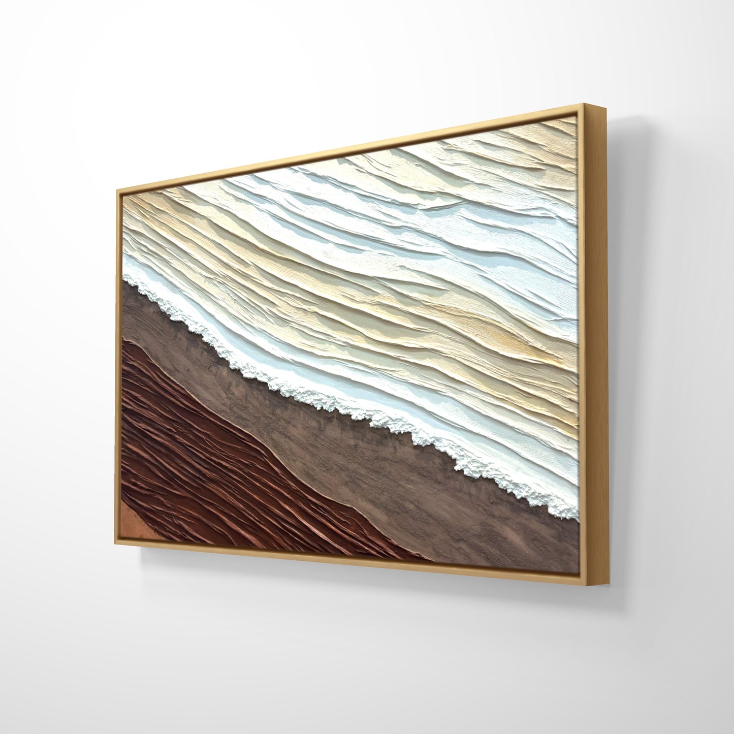 Coastal Wave Texture Art (Beige & Brown)