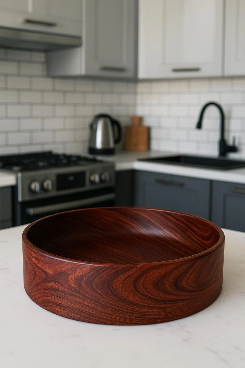 Rosewood Bowl – Decorative Wooden Centerpiece for Table or Entryway