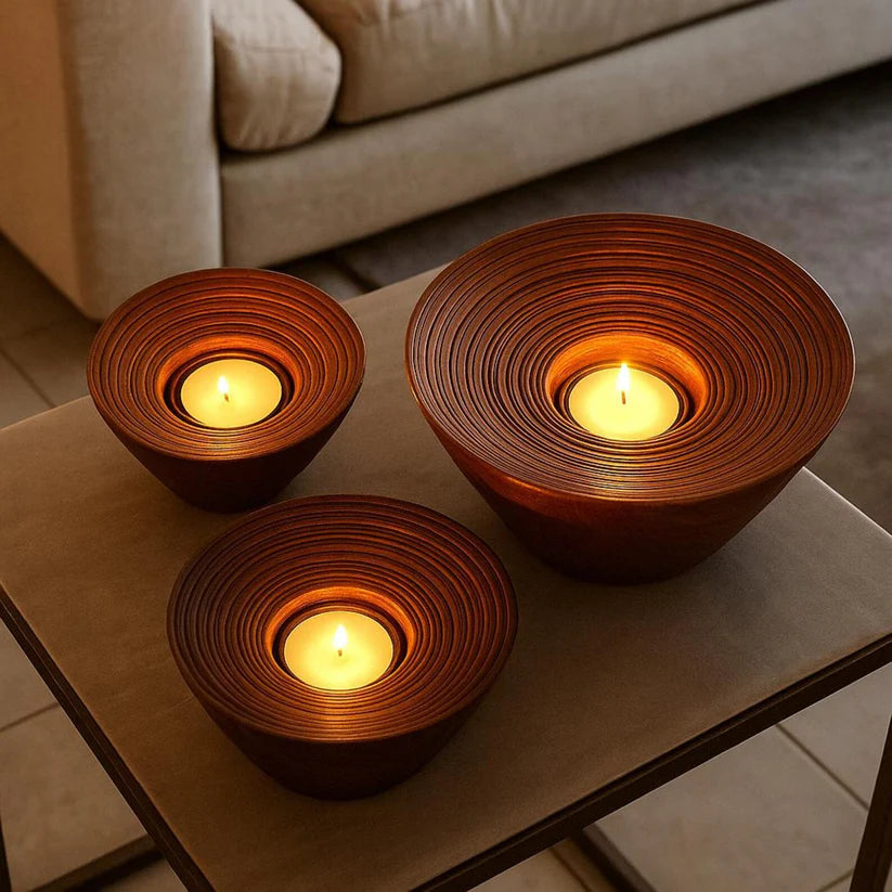 Rosewood Candle Holder