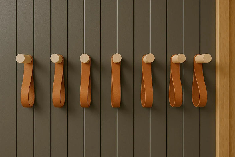 Natural Wood & Leather Wall Hook