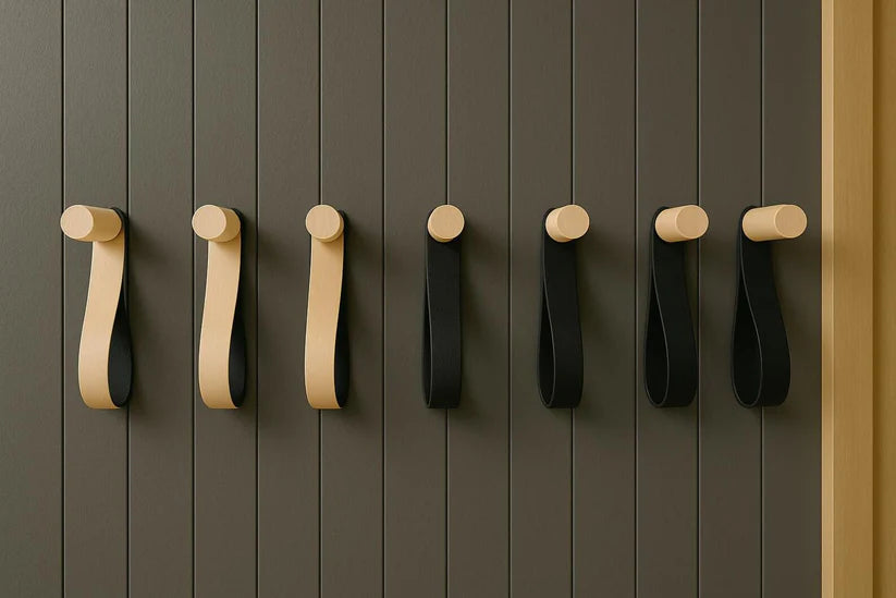 Natural Wood & Leather Wall Hook