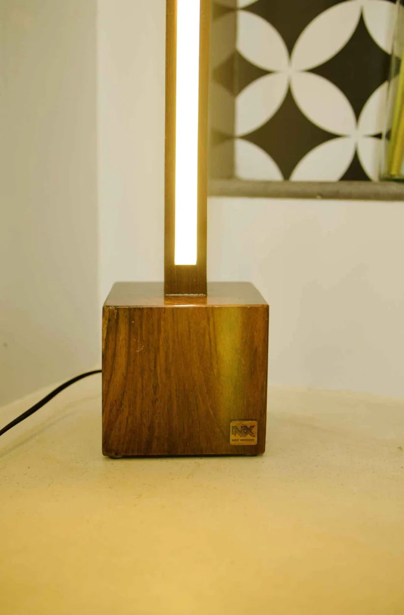 Minimalist Wooden Floor Lamp With Square Base