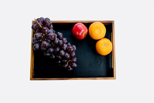 Premium Teak & Leather Tray