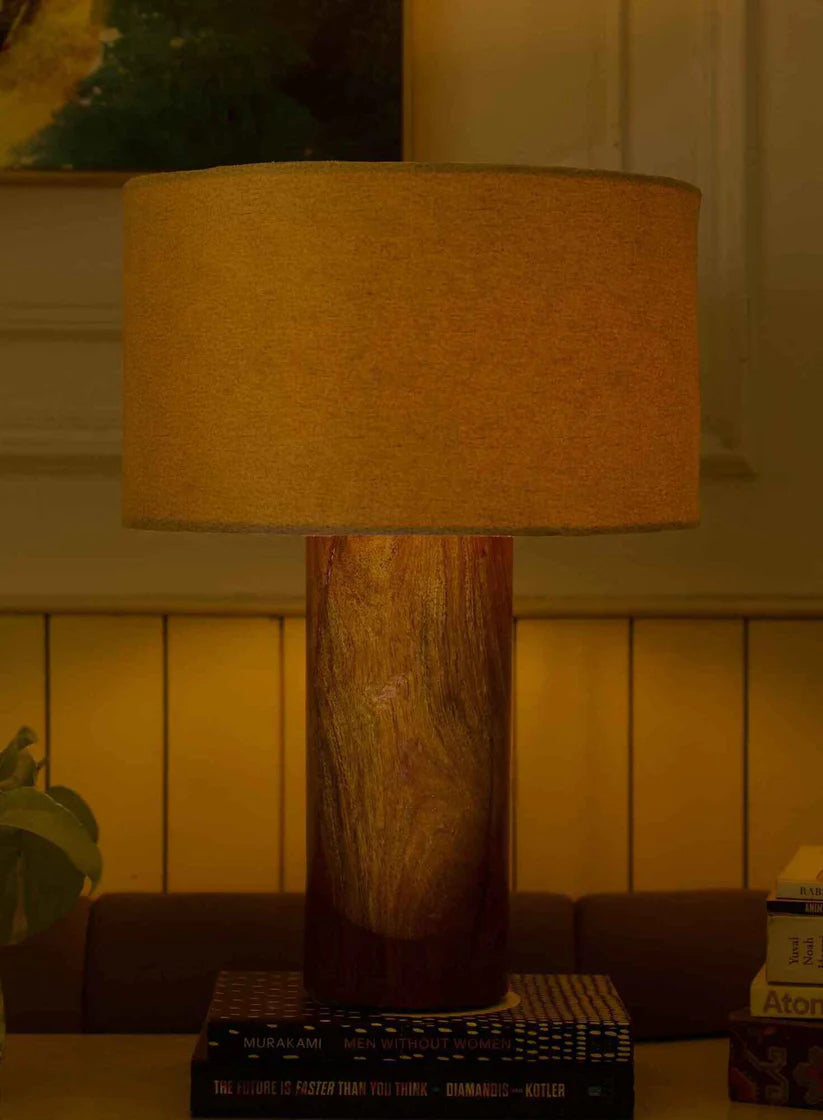 Rosewood Tall Table Lamp – White Shade