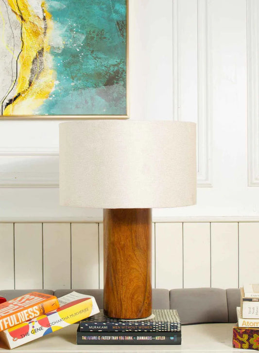 Rosewood Tall Table Lamp – White Shade