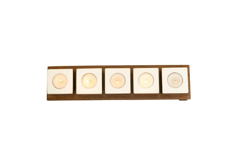 Rosewood Tea Light Holders (Set of 5)