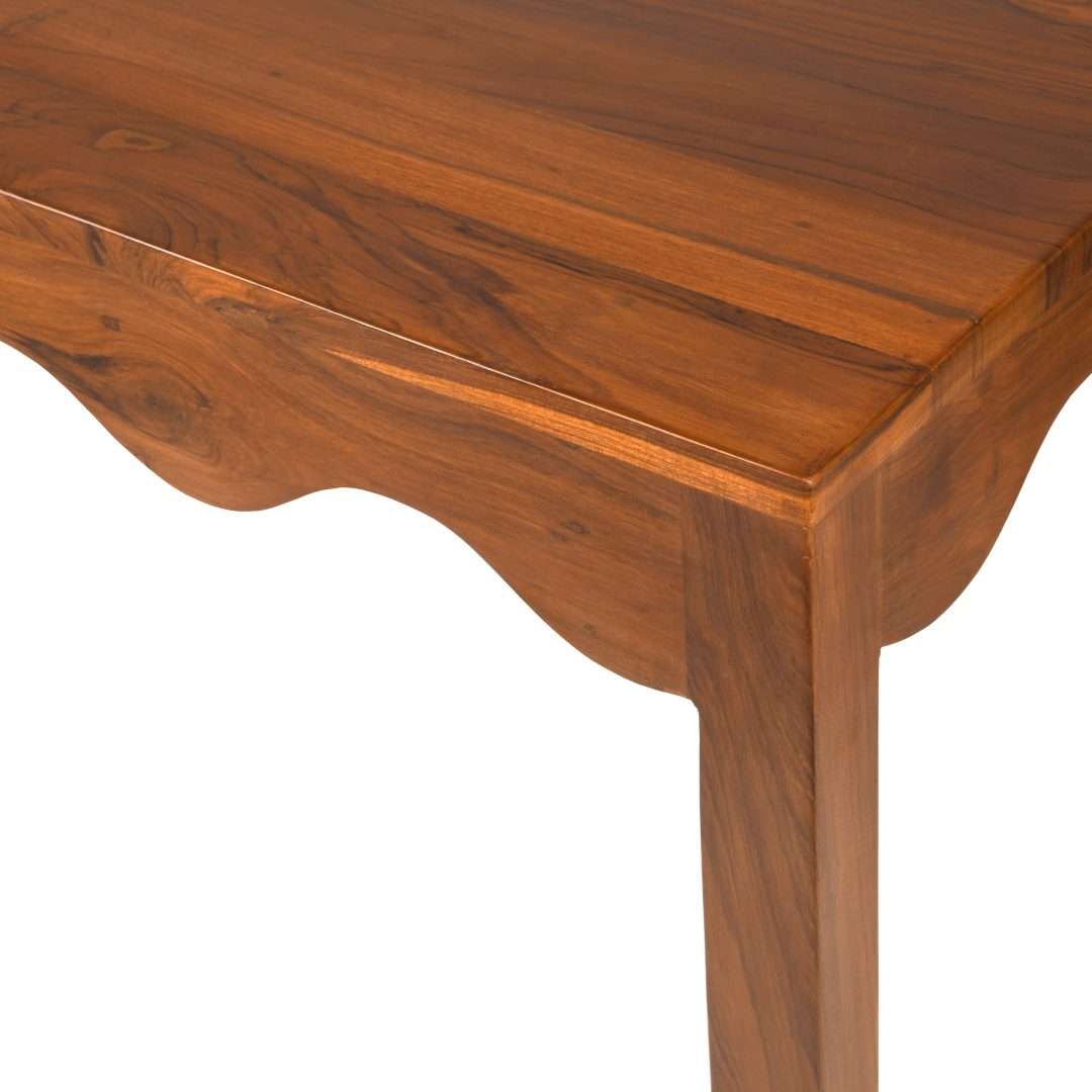 Scallop Teak Wood Console Table