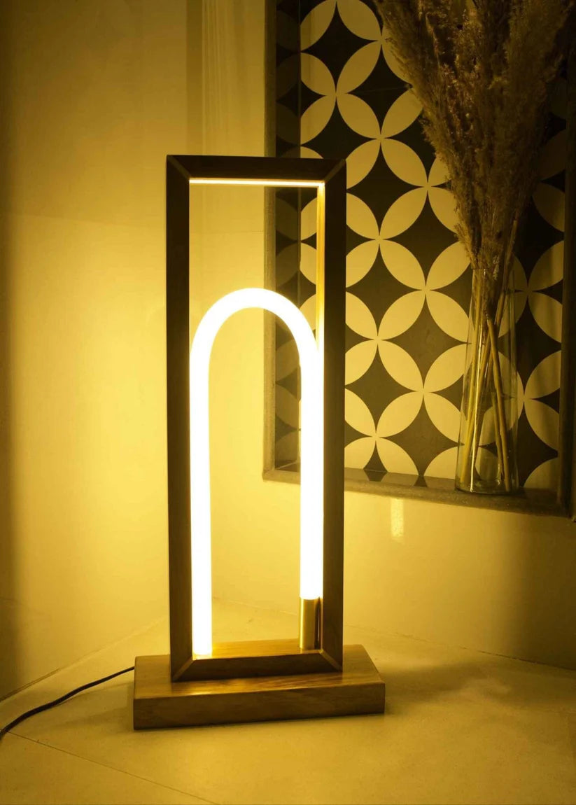 Teak Wood Floor Lamp