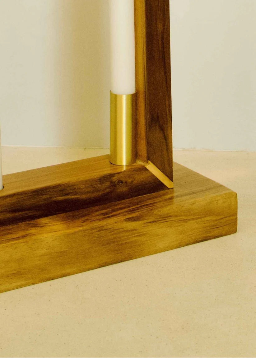 Teak Wood Floor Lamp