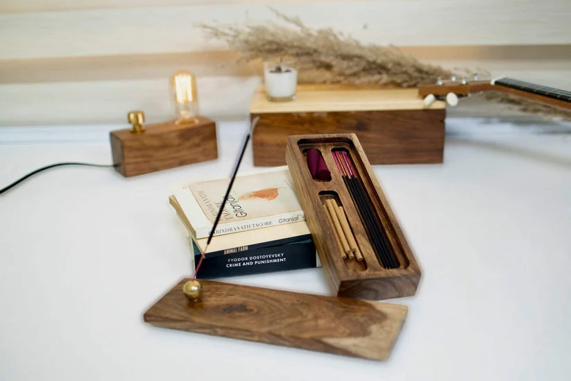 Teak Wood Incense Holder